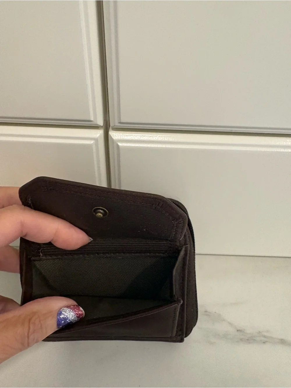 Relic Dark Brown Leather Zip-Around Wallet with Front Flap
